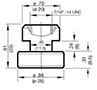 Dimensional Image for Clamps, DIN 3015 - Heavy Duty - HRS C-Rail Nut (Sizes 4)