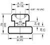 Dimensional Image for Clamps, DIN 3015 - Heavy Duty - HRS C-Rail Nut (Sizes 1-3)