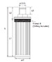 Dimensional Image for HTMS Tank Mounted Strainers