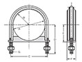 Dimensional Image for Clamps, U-Bolt Type (2080792)