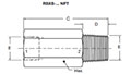 Dimensional Image for RBXB NPT Valves, Hose Break/Check