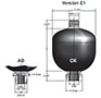 Dimensional Image for Type SBO Diaphragm Accumulators (2101508)