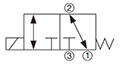 Hydraulic Symbol for 3-Way, 2 Position, Direct Acting, Spool Type Valve (WK08C-01)