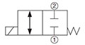 Hydraulic Symbol for 2-Way, 2 Position, Direct Acting, Spool Type Valve (WK08W-01)