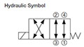 Hydraulic Symbol for 4-Way, 2 Position, Direct Acting, Spool Type Valve (WK10X-01)