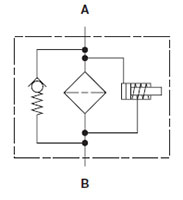 Hydraulic Symbol for In-Line Industrial Filter - DF Series (6090 PSI)