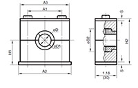 Dimensional Image for HREL (All Sizes) Clamps, DIN 3015 - Light Duty