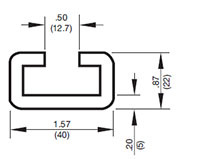 Dimensional Image for Clamps, DIN 3015 - Heavy Duty - HRGS C-Rail (All Sizes)
