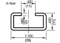 Dimensional Image for Clamps, DIN 3015 - TWIN - HRZ C-Rail