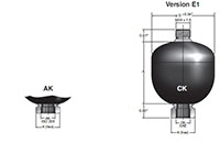 Dimensional Image for Type SBO Diaphragm Accumulators (3068589)
