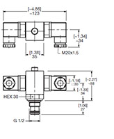 Dimensional Image for VD: High Pressure Type LZ: Visual & Electrical Switch (1311401)