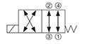 Hydraulic Symbol for 4-Way, 2 Position, Direct Acting, Spool Type Valve (WK08X-01)