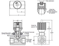Dimensional Image for Valves, In-Line Needle/Flow Control
