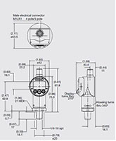 Dimensional Image for EDS 33XX Pressure Switch (909351)