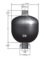 Dimensional Image for Type SBO Diaphragm Accumulators (378197)