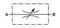 Hydraulic Symbol for Valves, In-Line Needle/Flow Control
