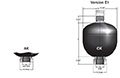 Dimensional Image for Type SBO Diaphragm Accumulators (3068589)
